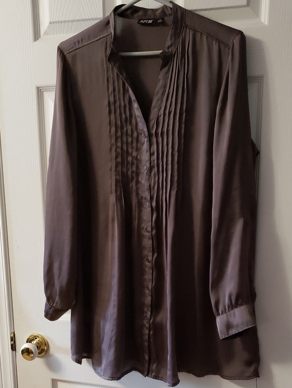 Apt. 9 Satin Blouse in Taupe